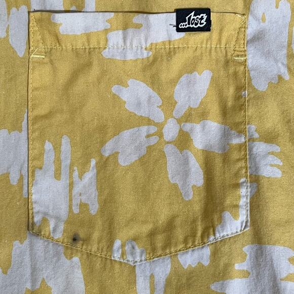 Vintage Y2K Lost Enterprises Short Sleeve Button Down Shirt Yellow Mens Size XL - Picture 7 of 11